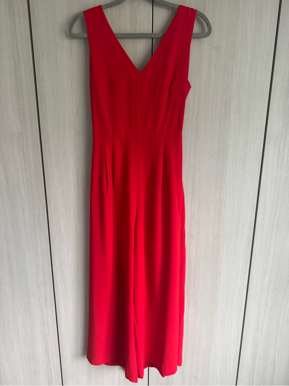 J. Crew Red Sleeveless V-Neck Tie-Waist Romper Sz 4 - Picture 4 of 9
